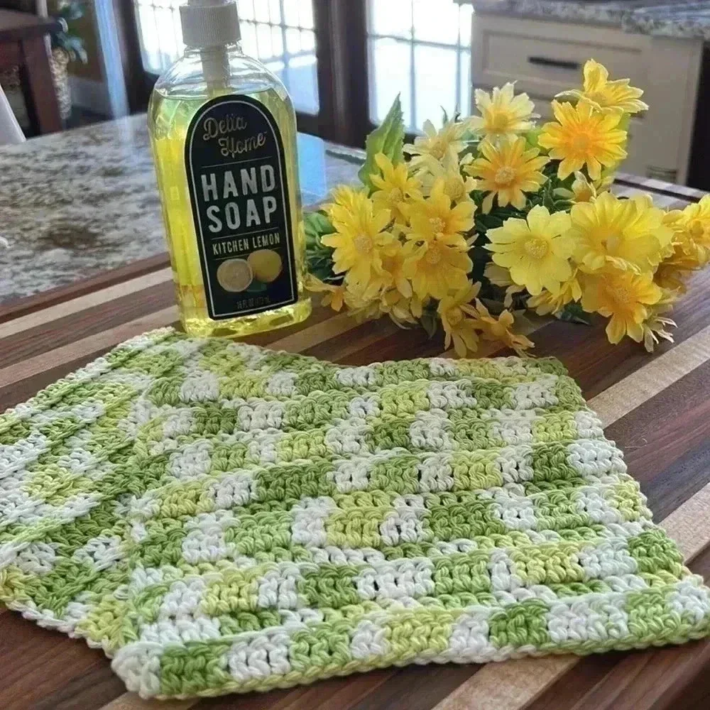 100% Cotton Handmade Washcloth, Set of 2